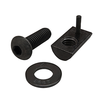 Bolt Assembly: 5/16-18 x 1.000" Black BHSCS with Washer and Roll-In T-Nut with Flex Handle - Black Zinc (3445)