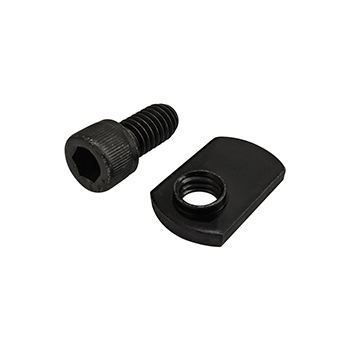 Bolt Assembly: 5/16-18 x 0.625" Black SHCS and Slide-In Economy T-Nut - Offset Thread - Black Zinc (3454)