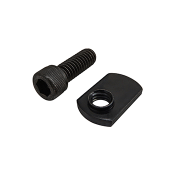 Bolt Assembly: 5/16-18 x 0.875" Black SHCS and Slide-In Economy T-Nut - Offset Thread - Black Zinc (3458)