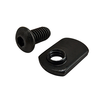 Bolt Assembly: 5/16-18 x 0.625" Black BHSCS and Slide-In Economy T-Nut - Offset Thread - Black Zinc (3461)