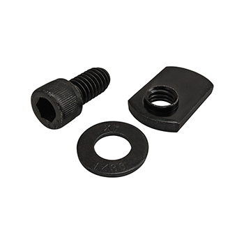 Bolt Assembly: 5/16-18 x 0.625" Black SHCS with Washer and Slide-In Economy T-Nut - Offset Thread - Black Zinc (3462)