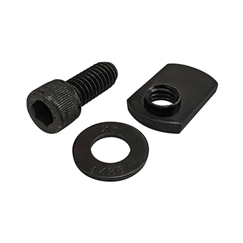 Bolt Assembly: 5/16-18 x 0.750" Black SHCS with Washer and Slide-In Economy T-Nut - Offset Thread - Black Zinc (3466)