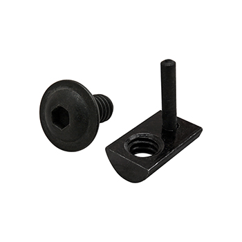 Bolt Assembly: 1/4-20 x 0.500" Black FBHSCS with Roll-In T-Nut with Flex Handle - Black Zinc (3481)