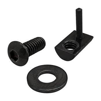 Bolt Assembly: 1/4-20 x 0.625" Black BHSCS with Washer and Roll-In T-Nut with Flex Handle - Black Zinc (3484)