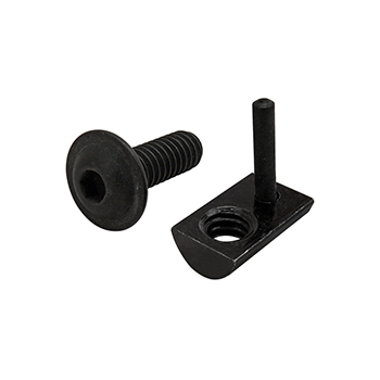 Bolt Assembly: 1/4-20 x 0.750" Black FBHSCS with Roll-In T-Nut with Flex Handle - Black Zinc (3485)