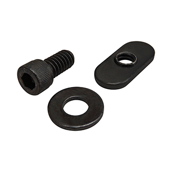 Bolt Assembly: 1/4-20 x 0.500" Black SHCS with Washer and Slide-In Economy T-Nut - Centered Thread - Black Zinc (3495)