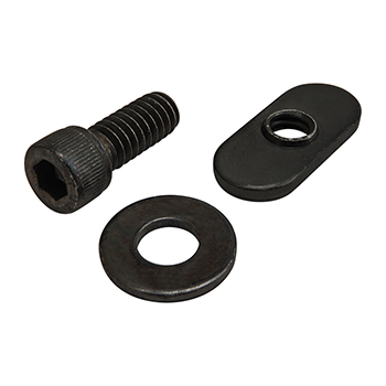 Bolt Assembly: 1/4-20 x 0.625" Black SHCS with Washer and Slide-In Economy T-Nut - Centered Thread - Black Zinc (3497)