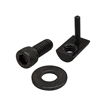 Bolt Assembly: 1/4-20 x 0.625" Black SHCS with Washer and Roll-In T-Nut with Flex Handle - Black Zinc (3498)