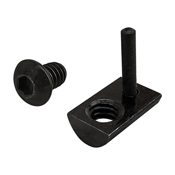 Bolt Assembly: 1/4-20 x 0.375" Black BHSCS and Roll-In T-Nut with Flex Handle - Black Zinc (3520)