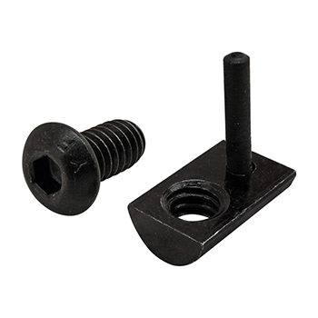 Bolt Assembly: 1/4-20 x 0.500" Black BHSCS and Roll-In T-Nut with Flex Handle - Black Zinc (3521)