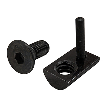 Bolt Assembly: 1/4-20 x 0.625" Black FHSCS and Roll-In T-Nut with Flex Handle - Black Zinc (3524)