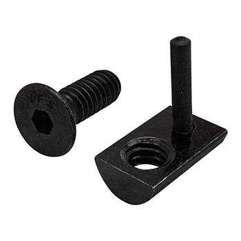 Bolt Assembly: 1/4-20 x 0.750" Black FHSCS and Roll-In T-Nut with Flex Handle - Black Zinc (3525)