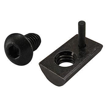 Bolt Assembly: 5/16-18 x 0.500" Black BHSCS and Roll-In T-Nut with Flex Handle - Black Zinc (3526)