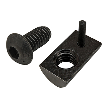 Bolt Assembly: 5/16-18 x 0.625" Black BHSCS and Roll-In T-Nut with Flex Handle - Black Zinc (3527)