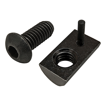 Bolt Assembly: 5/16-18 x 0.750" Black BHSCS and Roll-In T-Nut with Flex Handle - Black Zinc (3528)