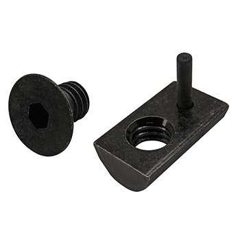 Bolt Assembly: 5/16-18 x 0.500" Black FHSCS and Roll-In T-Nut with Flex Handle - Black Zinc (3529)