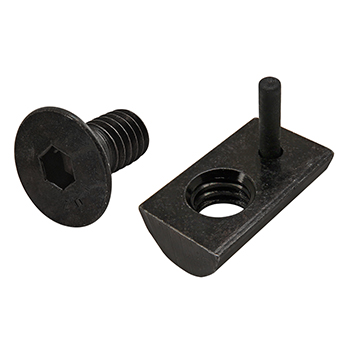 Bolt Assembly: 5/16-18 x 0.625" Black FHSCS and Roll-In T-Nut with Flex Handle - Black Zinc (3530)