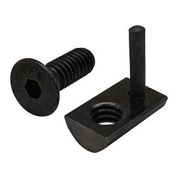 Bolt Assembly: 1/4-20 x 0.750" Black FHSCS and Roll-In T-Nut with Flex Handle - Black Zinc (3534)