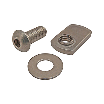 Bolt Assembly: SS 5/16-18 x 0.750" BHSCS with Washer and Slide-In Economy T-Nut - Offset Thread (3630)