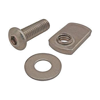 Bolt Assembly: SS 5/16-18 x 1.000" BHSCS with Washer and Slide-In Economy T-Nut - Offset Thread (3632)