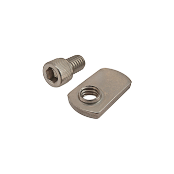 Bolt Assembly: SS 5/16-18 x 0.500" SHCS with Slide-In Economy T-Nut - Offset Thread (3634)