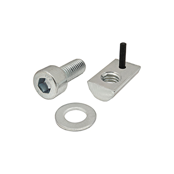 Bolt Assembly: M8 x 20.00mm Bright SHCS with Washer and Roll-In T-Nut with Flex Handle - Bright Zinc (3817)