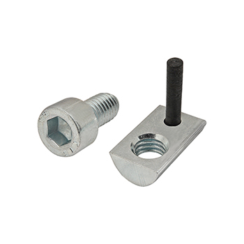 Bolt Assembly: M6 x 12.00mm Bright SHCS and Roll-In T-Nut with Flex Handle - Bright Zinc (3833)