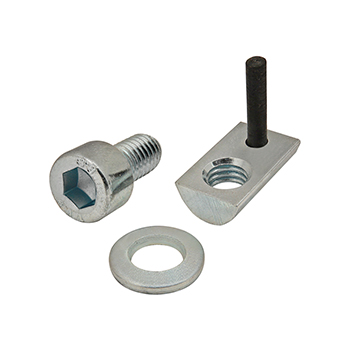 Bolt Assembly: M6 x 12.00mm Bright SHCS with Washer and Roll-In T-Nut with Flex Handle - Bright Zinc (3849)