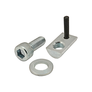 Bolt Assembly: M6 x 16.00mm Bright SHCS with Washer and Roll-In T-Nut with Flex Handle - Bright Zinc (3856)