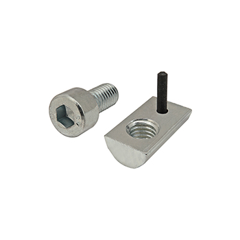 Bolt Assembly: M8 x 16.00mm Bright SHCS and Roll-In T-Nut with Flex Handle - Bright Zinc (3865)