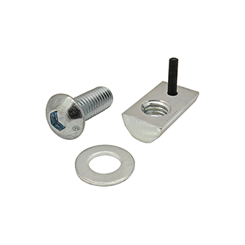 Bolt Assembly: M8 x 20.00mm Bright BHSCS and Roll-In T-Nut with Flex Handle - Bright Zinc (3872)