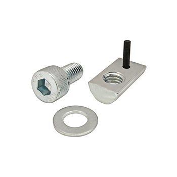 Bolt Assembly: M8 x 16.00mm Bright SHCS with Washer and Roll-In T-Nut with Flex Handle - Bright Zinc (3878)