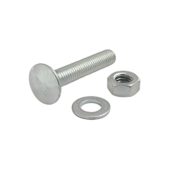 Bolt Assembly: M8 x 45.00mm Bright Slide-In Flanged Economy T-Slot Stud with Washer and Hex Nut - Bright Zinc (3884)