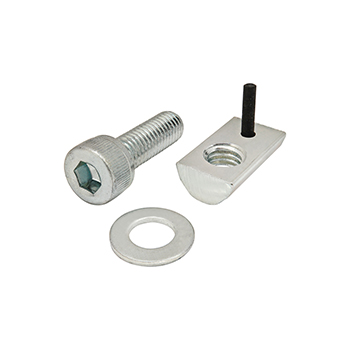 Bolt Assembly: M8 x 25.00mm Bright SHCS with Washer and Roll-In T-Nut with Flex Handle - Bright Zinc (3888)