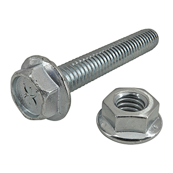 Bolt Assembly: 5/16-18 x 2.000" Bright Flanged Hex Head Bolt and Flanged Hex Nut - Bright Zinc (3960)