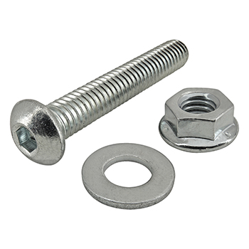 Bolt Assembly: 5/16-18 x 2.000" Bright BHSCS with Washer and Flanged Hex Nut - Bright Zinc (3961)