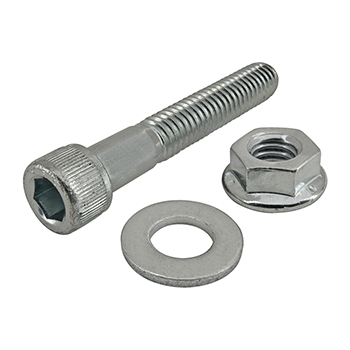 Bolt Assembly: 5/16-18 x 2.000" Bright SHCS with Washer and Flanged Hex Nut - Bright Zinc (3962)