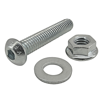 Bolt Assembly: 5/16-18 x 1.750" Bright BHSCS with Washer and Flanged Hex Nut - Bright Zinc (3971)