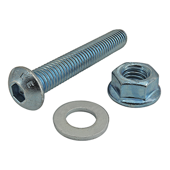 Bolt Assembly: M8 x 45.00mm Blue BHSCS with Washer and Flanged Hex Nut (3974)