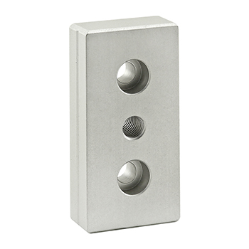 40 Series 3 Hole - Center Tap Base Plate - 40mm x 80mm with M10 Tap (40-2130)