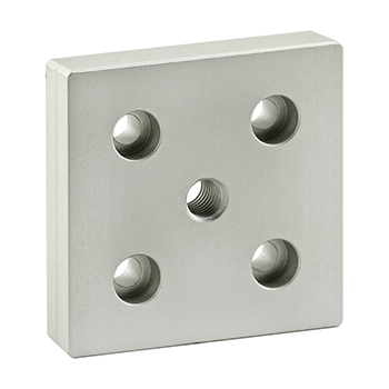 40 Series 5 Hole - Center Tap Base Plate - 80mm x 80mm with M12 Tap (40-2140)