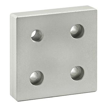 40 Series 4 Hole - Offset Tap Base Plate: 80mm x 80mm with M12 Corner Tap (40-2141)