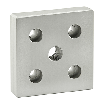 40 Series 5 Hole - Center Tap Base Plate: 80mm x 80mm with M16 Tap (40-2145)