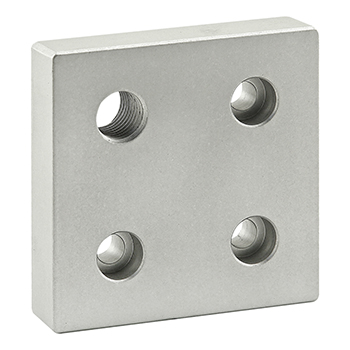 40 Series 4 Hole - Offset Tap Base Plate: 80mm x 80mm with M16 Corner Tap (40-2146)