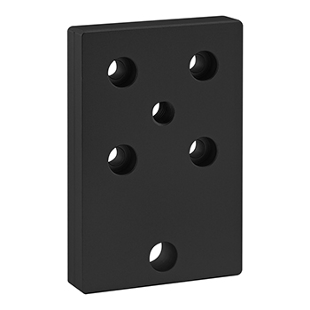 40 Series 6 Hole - Leveling Anchoring Base Plate with M12 Tap (40-2180-Black)