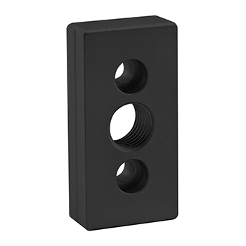 40 Series 3 Hole - Center Tap Base Plate - 40mm x 80mm with M20 Tap (40-2365-Black)