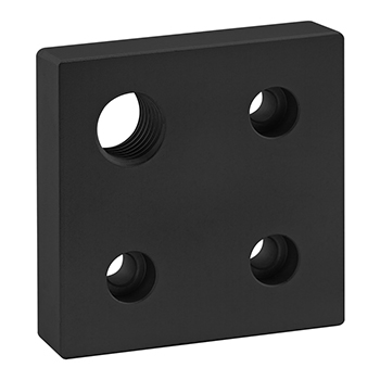 40 Series 4 Hole - Offset Tap Base Plate: 80mm x 80mm with M20 Corner Tap (40-2367-Black)