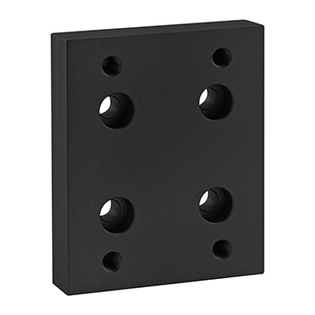 40 Series Flange Mount Caster Base Plate (40-2420-Black)