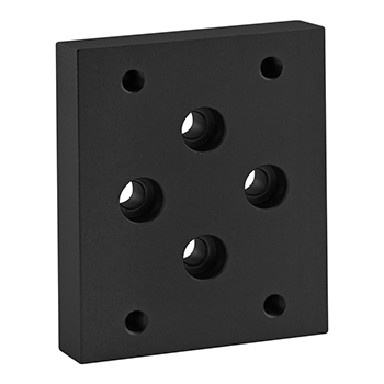 40 Series Flange Mount Caster Base Plate (40-2426-Black)