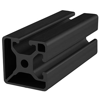 40mm X 40mm T-Slotted Profile - Two Adjacent Open T-Slots (40-4002-Black-FB)